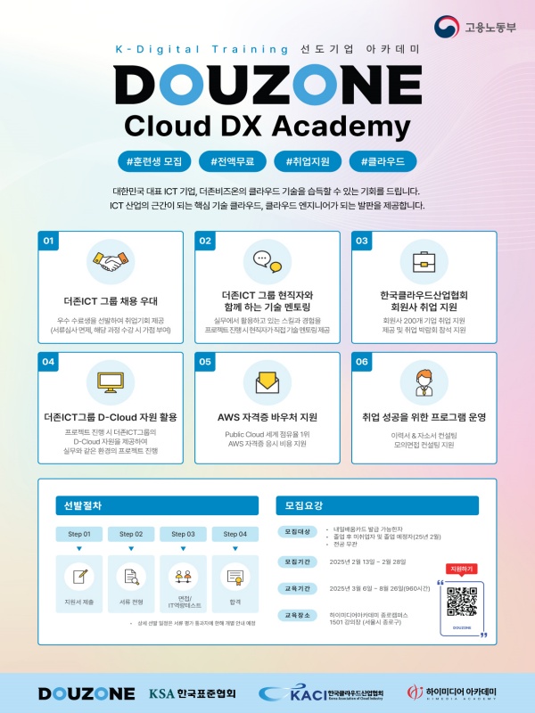 더존비즈온 Cloud DX Academy 수강생 모집 (클라우드엔지니어)