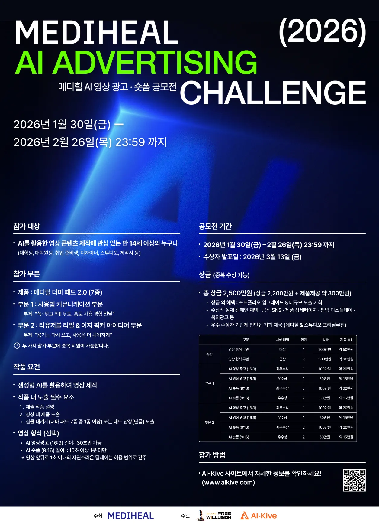 메디힐 AI 영상 광고·숏폼 공모전