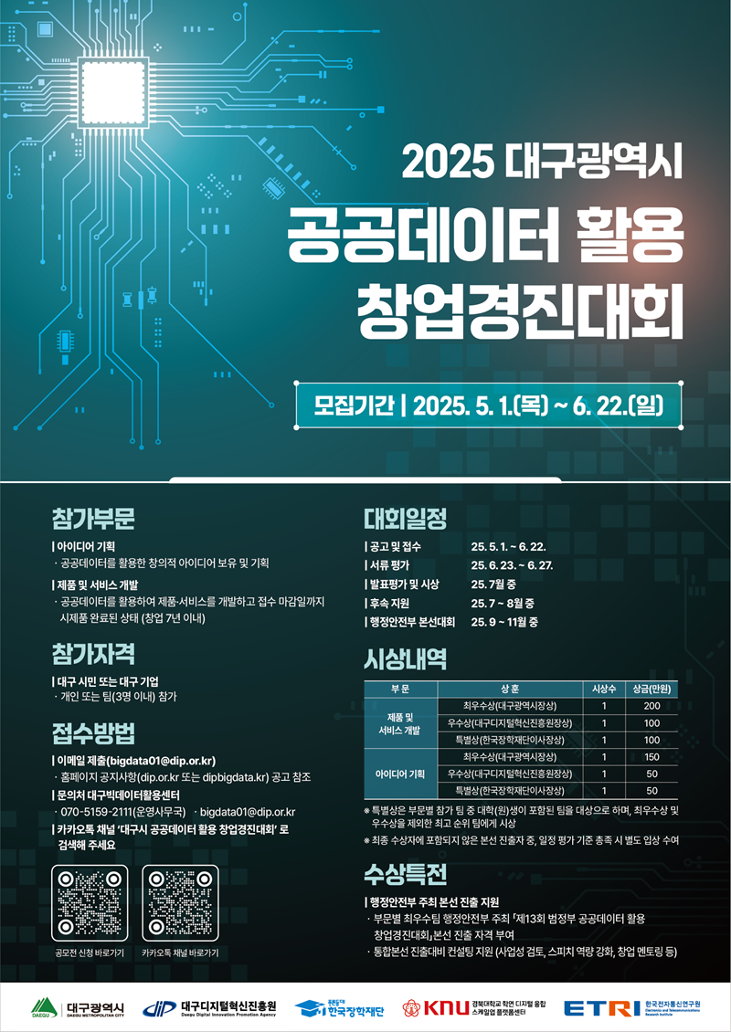 2025년 대구광역시 공공데이터 활용 창업경진대회