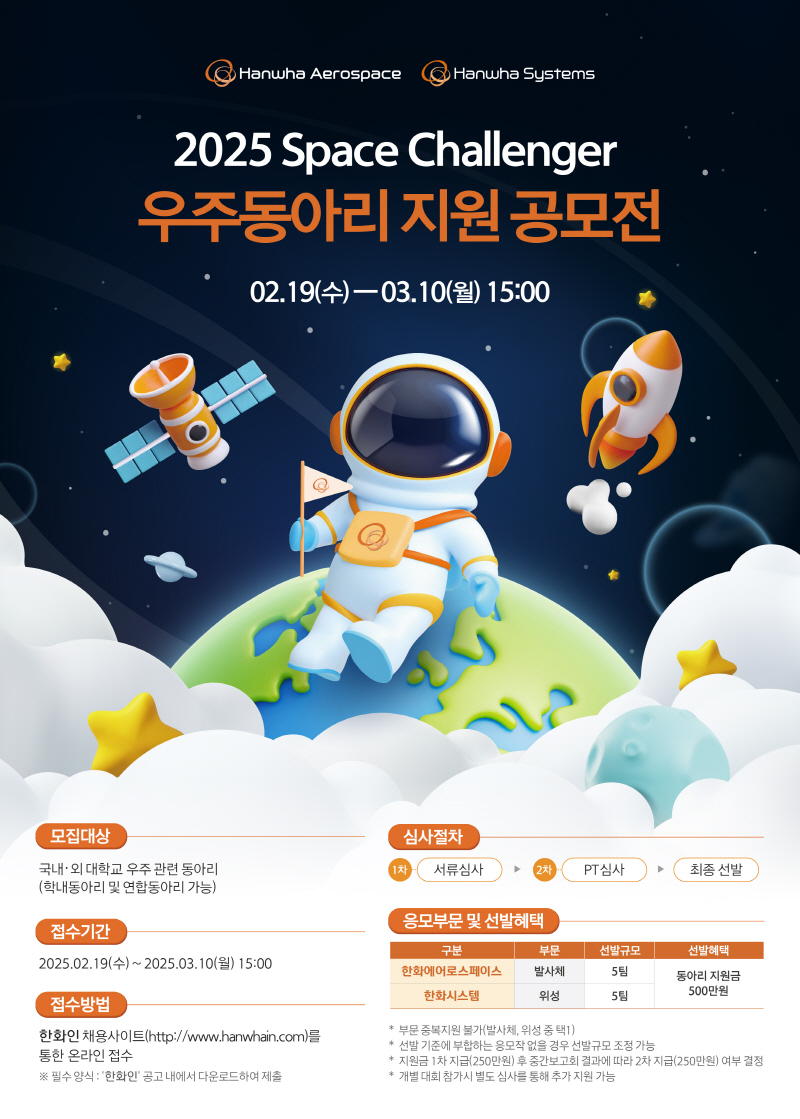 2025 Space Challenger 우주동아리 지원 공모전