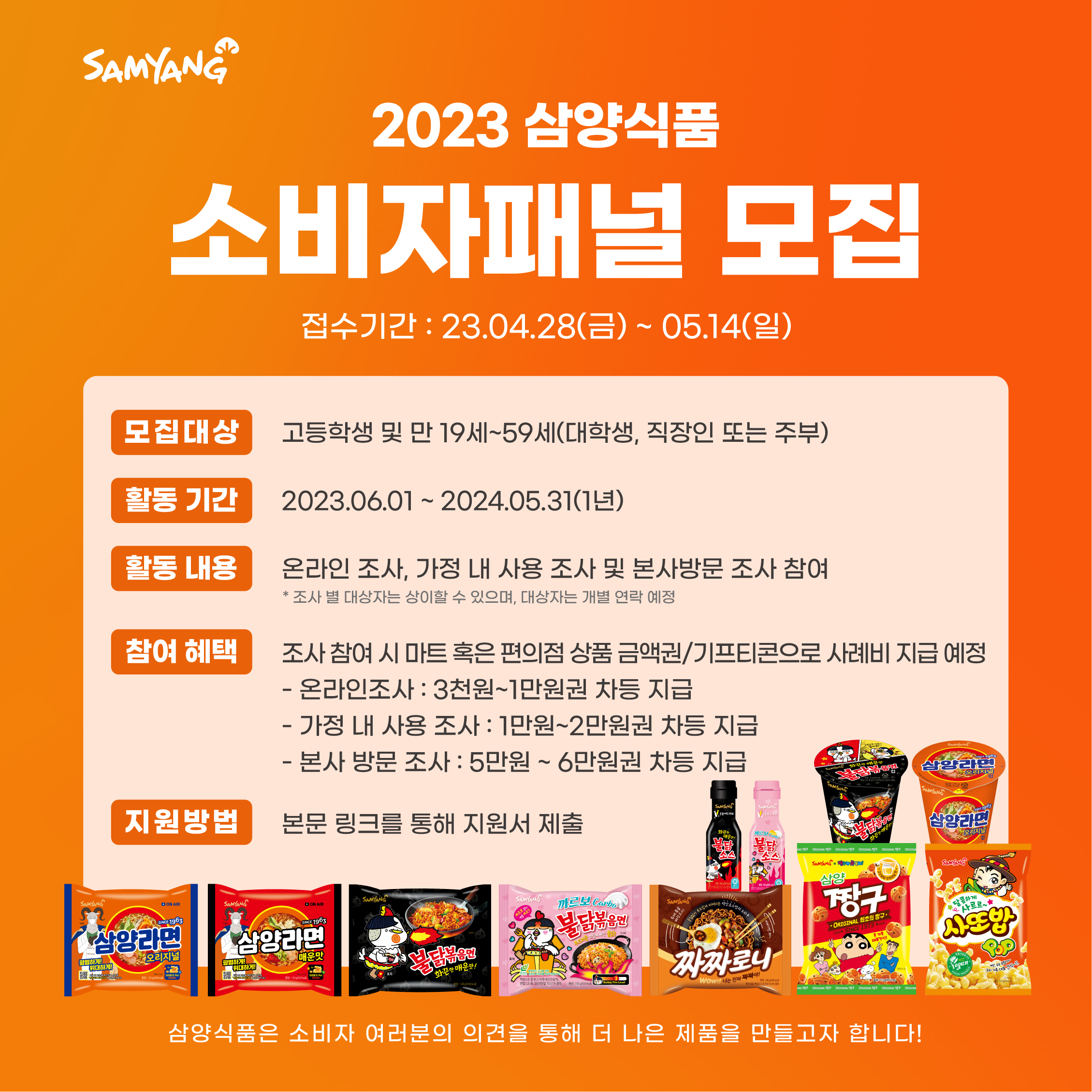 2023 삼양식품 소비자패널 모집