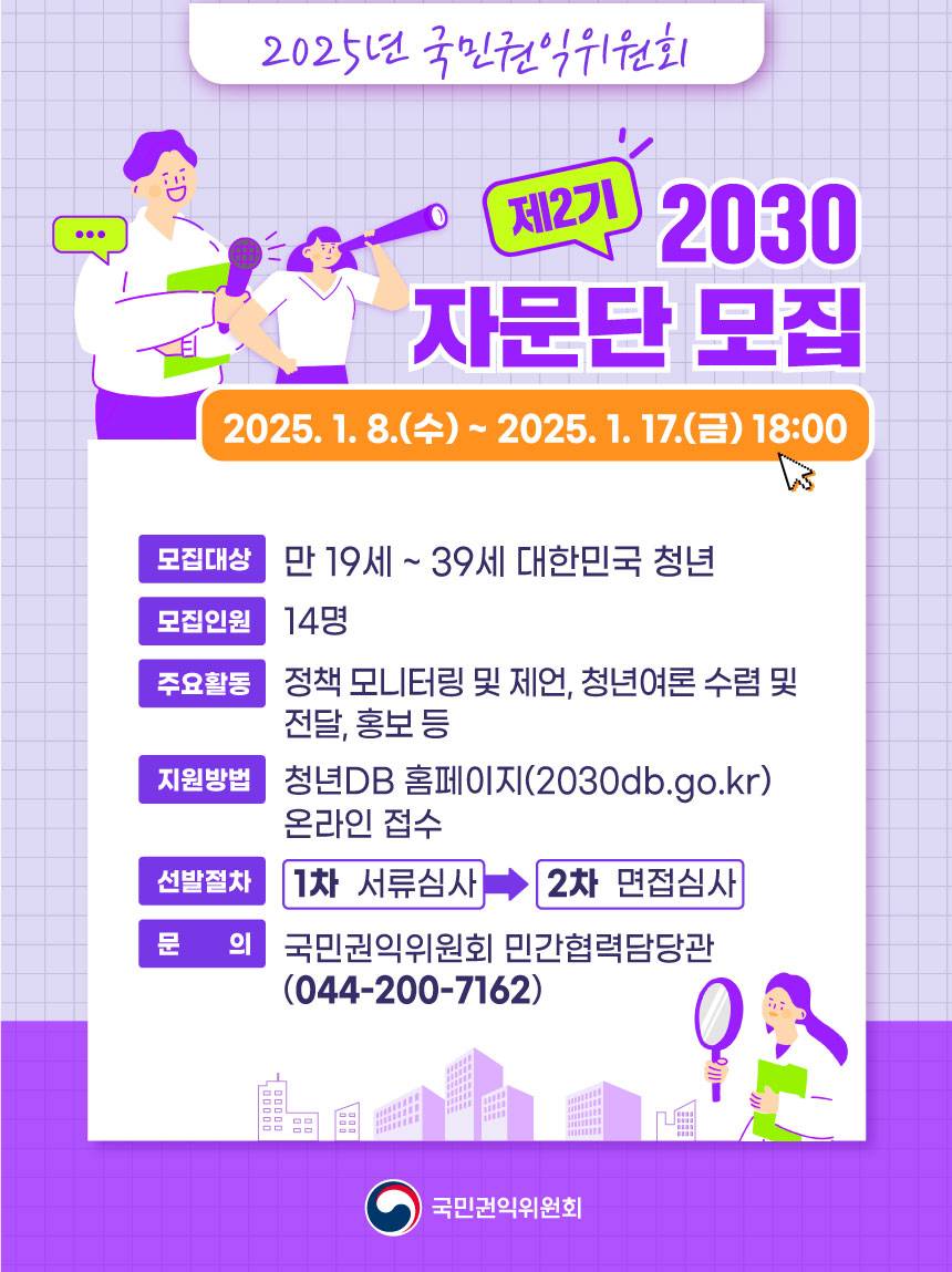 제2기 국민권익위원회 2030자문단 모집