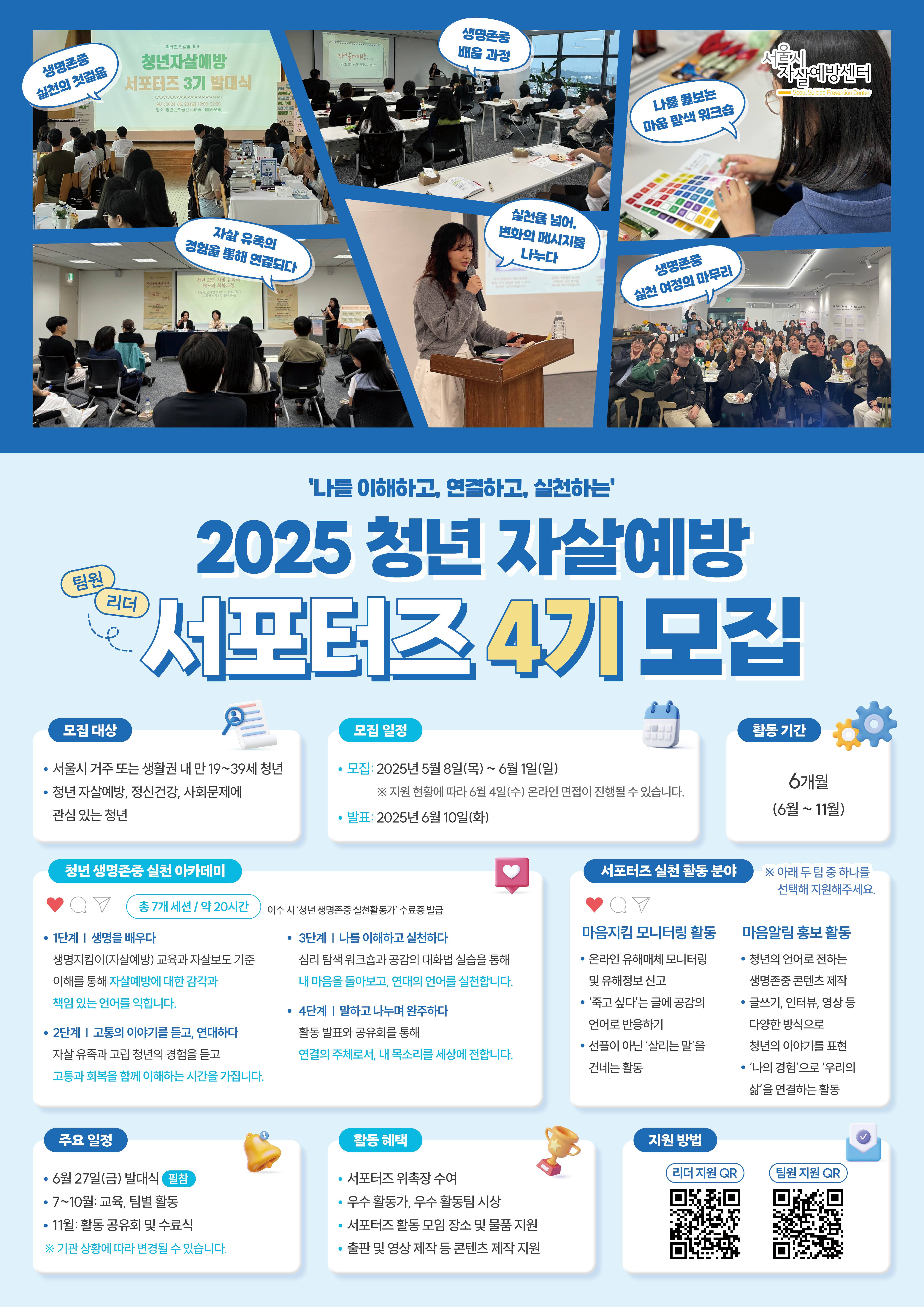 2025년 청년 자살예방 서포터즈 4기 모집