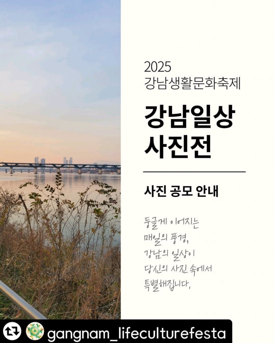 2025 강남생활문화축제 둥글게 둥글게 강남일상사진전 사진공모전