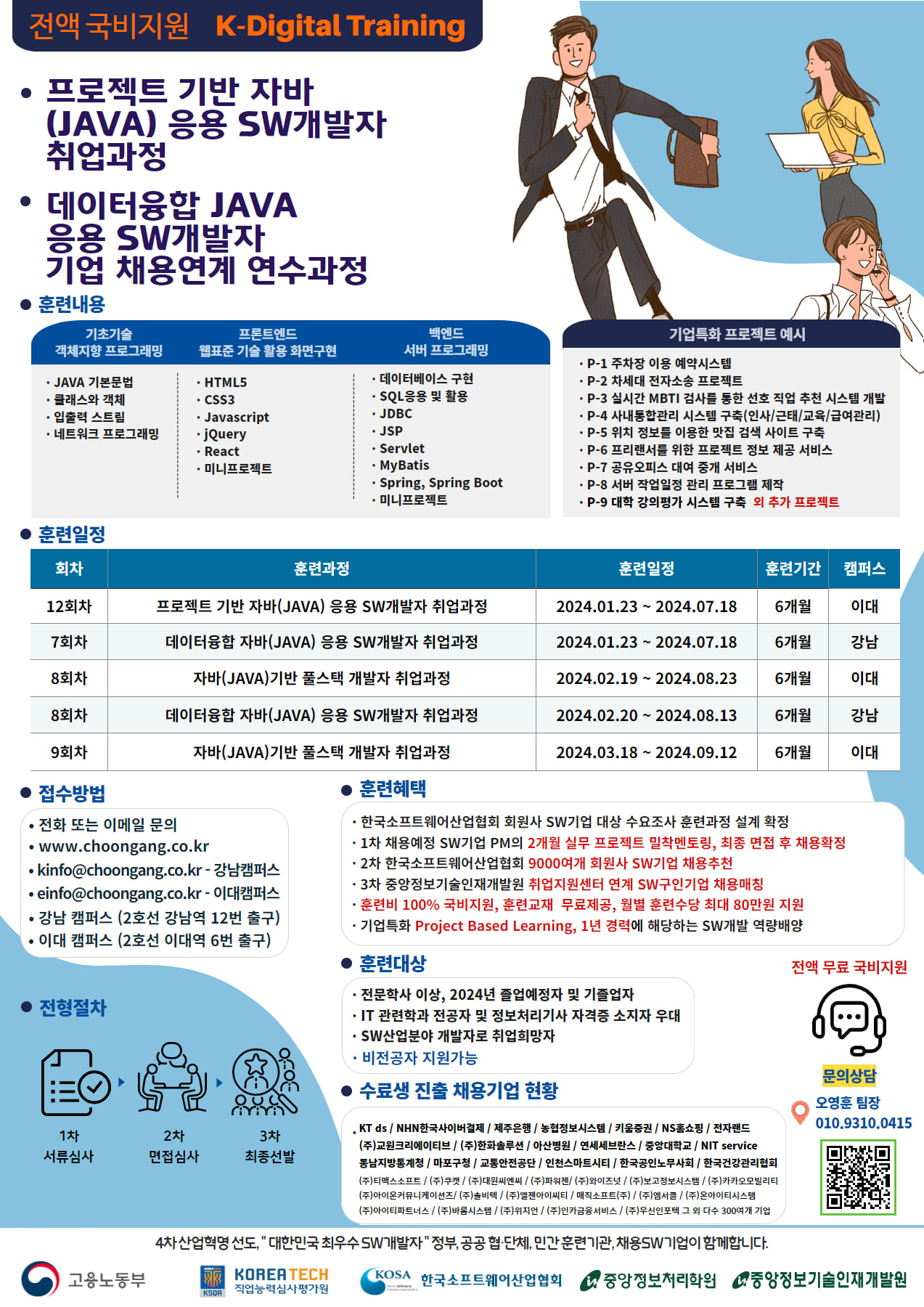 데이터융합 자바(JAVA) 응용 SW개발자 기업 채용연계 연수과정