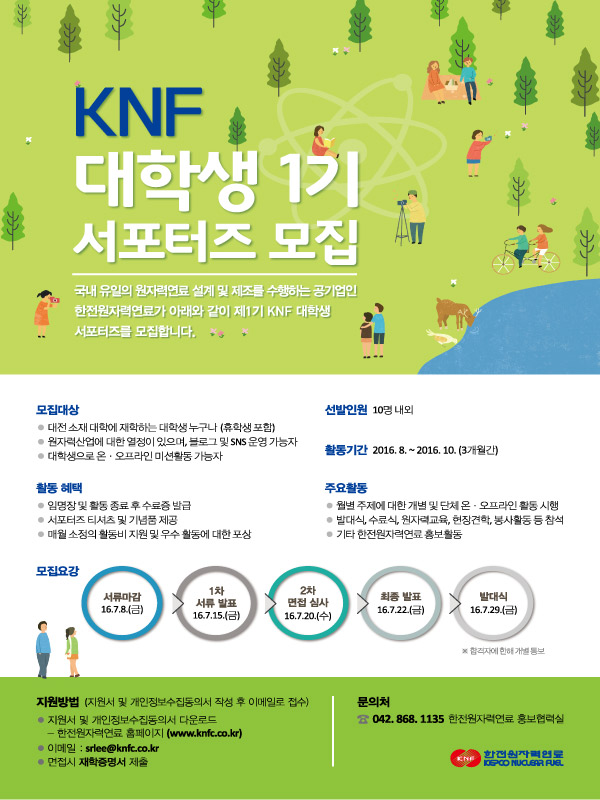 KNF 대학생 1기 서포터즈 모집