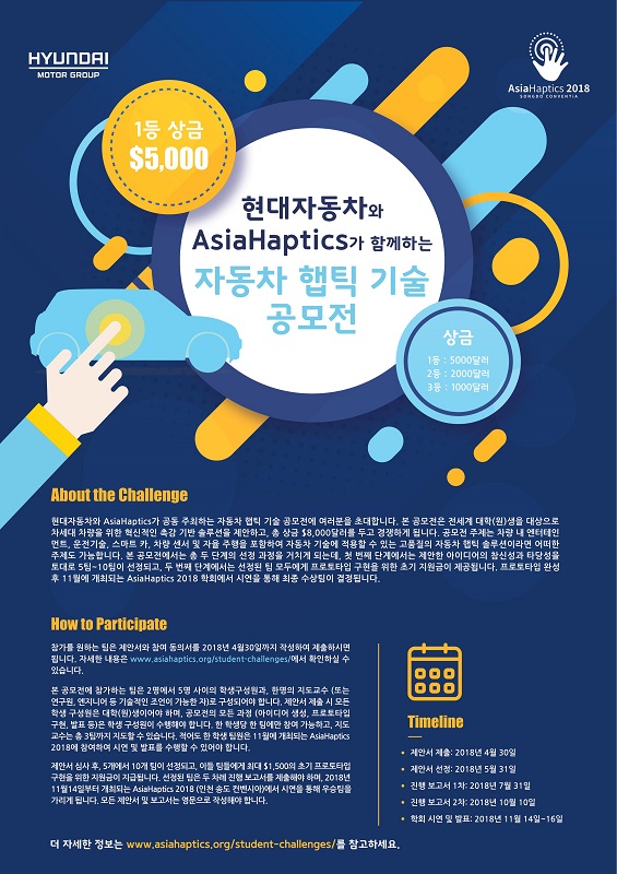 현대자동차 x AsiaHaptics 자동차 햅틱 기술 공모전