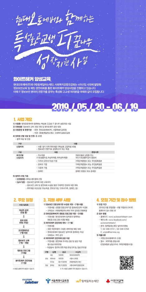현대오토에버와 함께하는 특성화 고교생 IT 꿈나무 성장 지원 사업 참가자 모집