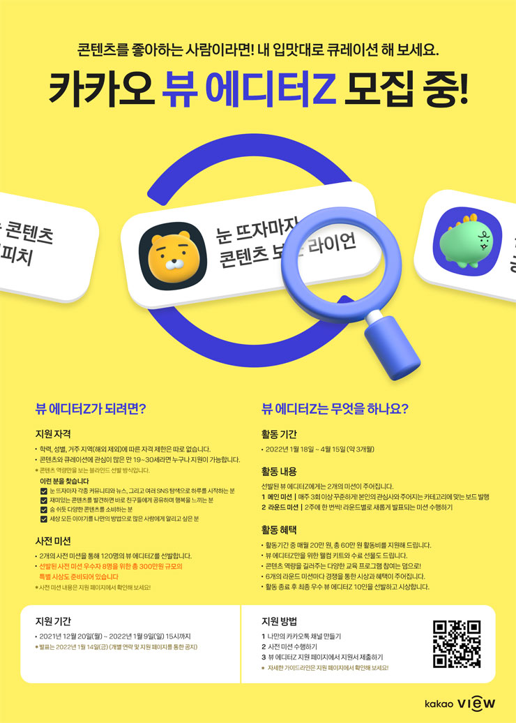 카카오 뷰 에디터Z 모집