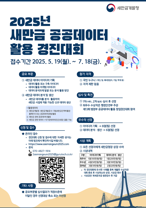 2025년 새만금 공공데이터 활용 경진대회