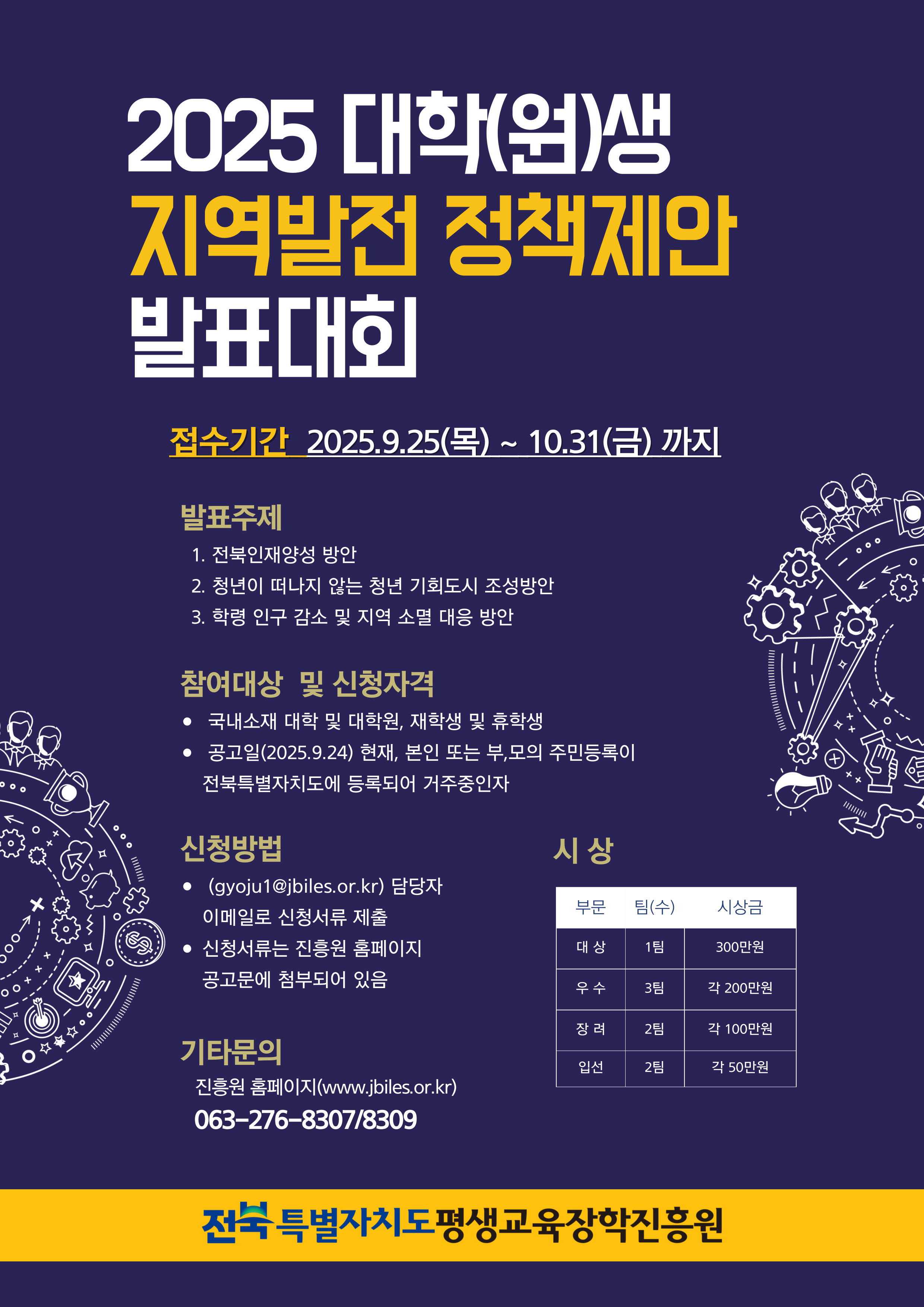 2025년 대학(원)생 지역발전 정책제안 발표대회  개최 공고