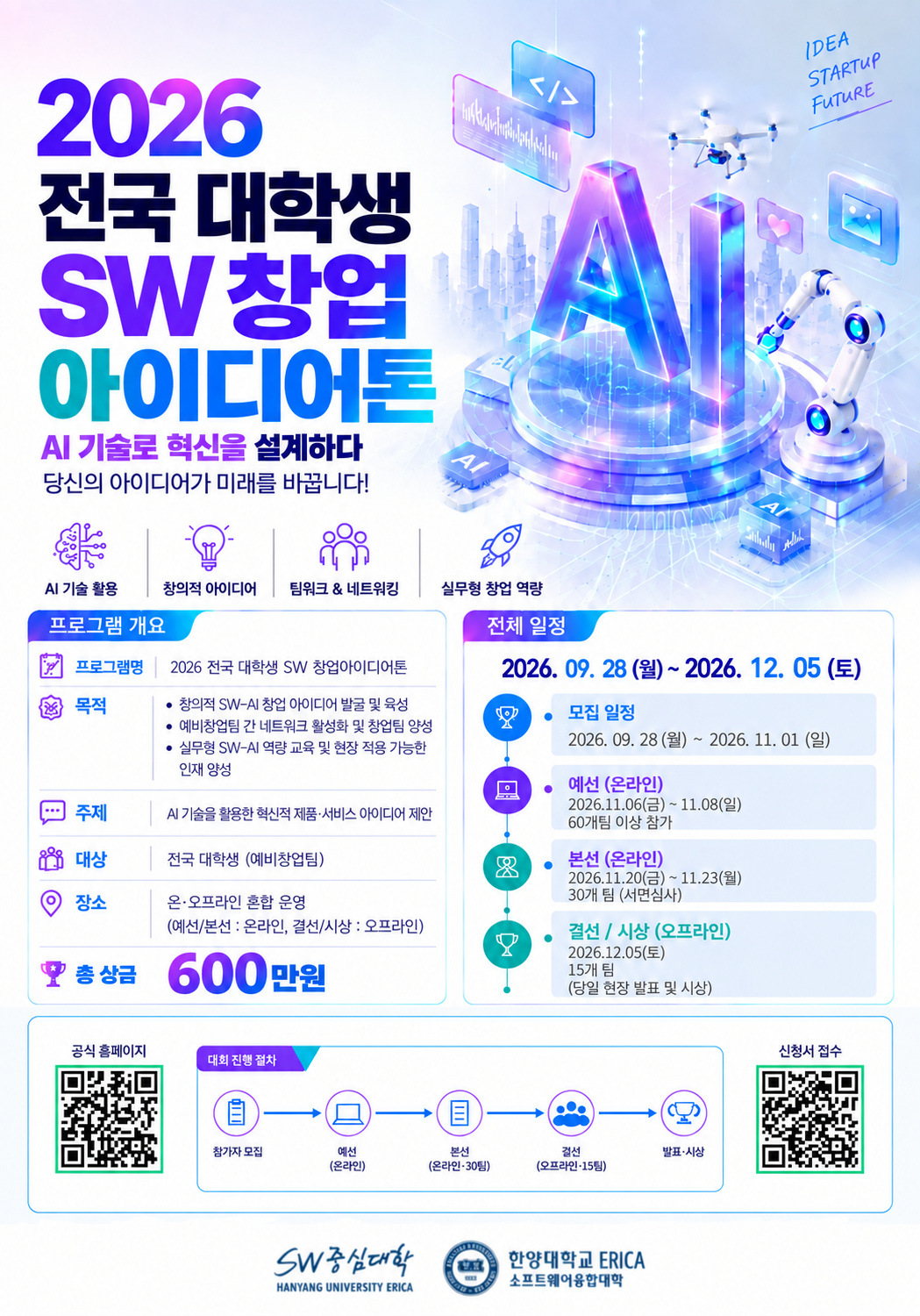2026 전국 대학생 SW 창업아이디어톤