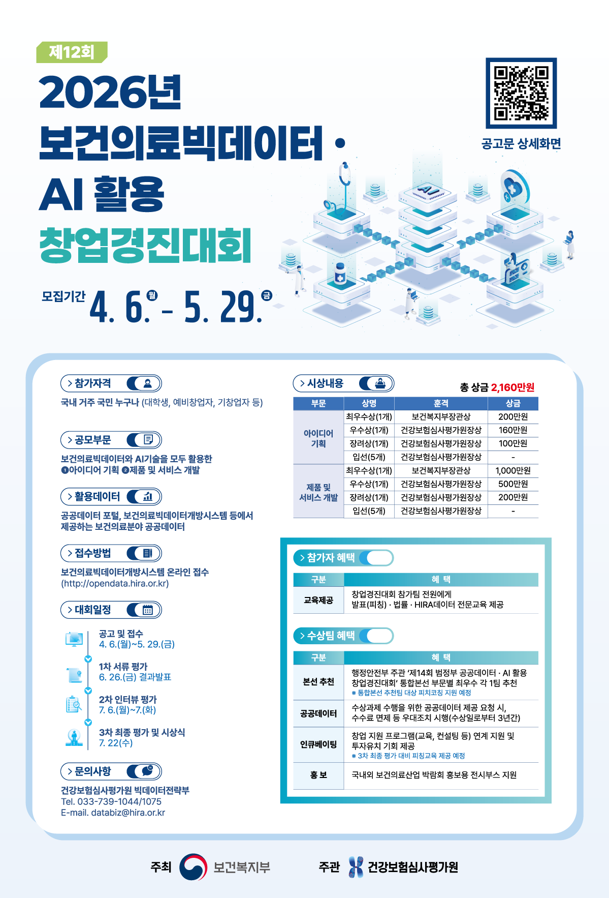 제12회 2026년 보건의료빅데이터·AI 활용 창업경진대회