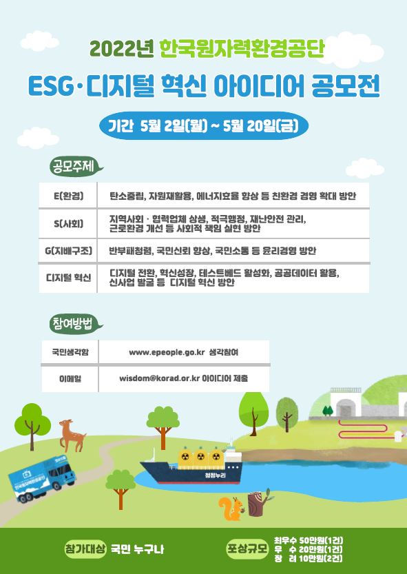 2022 한국원자력환경공단 ESGㆍ디지털 혁신 대국민 아이디어 공모전