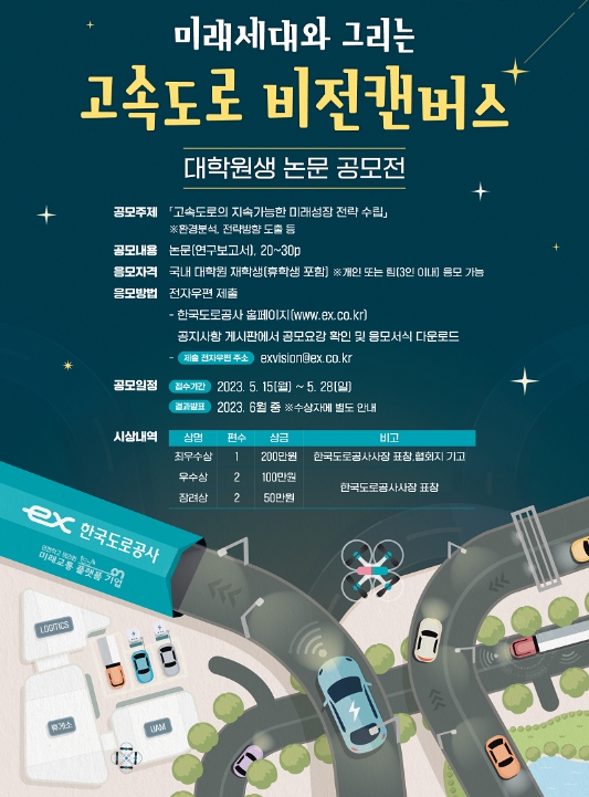 한국도로공사 대학원생 논문 공모전 '미래세대와 그리는 고속도로 비전캔버스'
