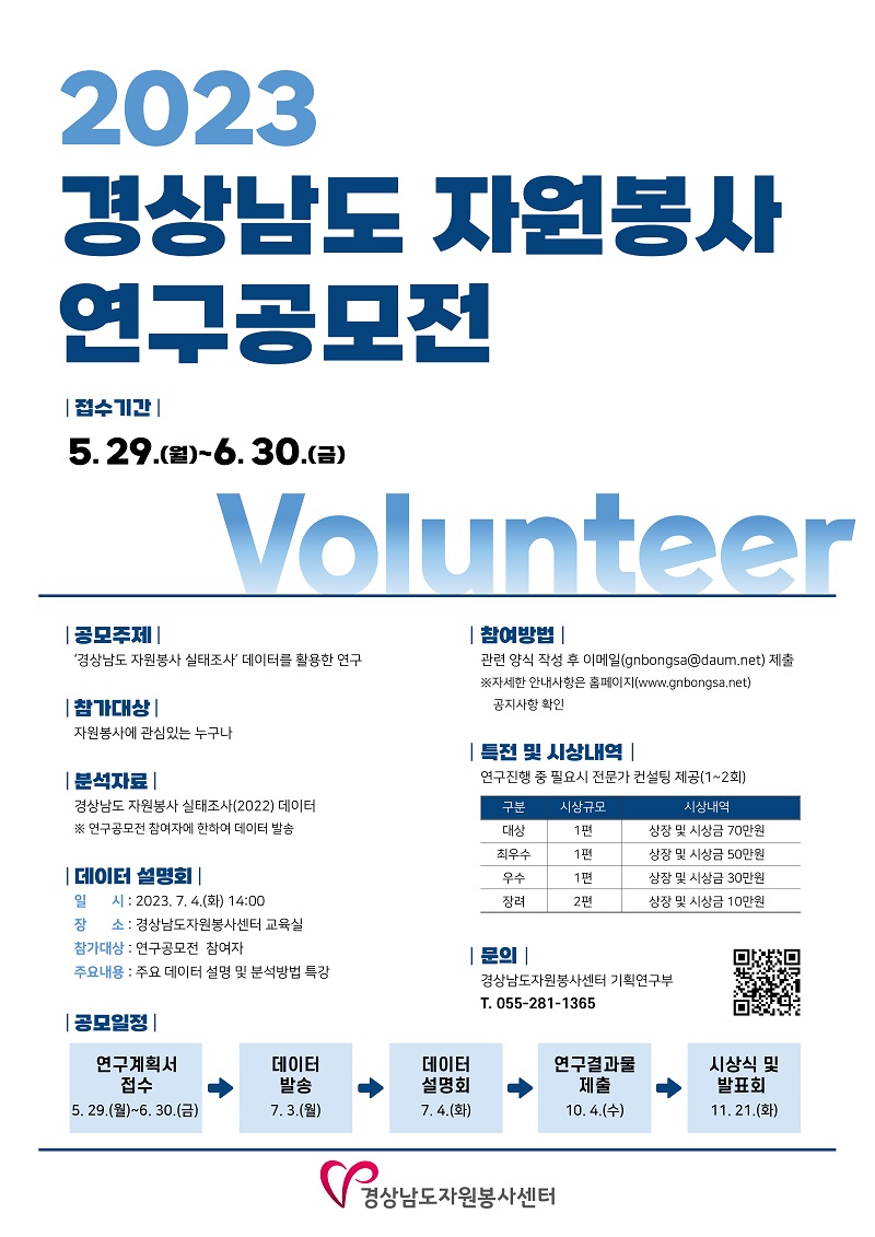 경상남도 자원봉사 연구공모전 개최