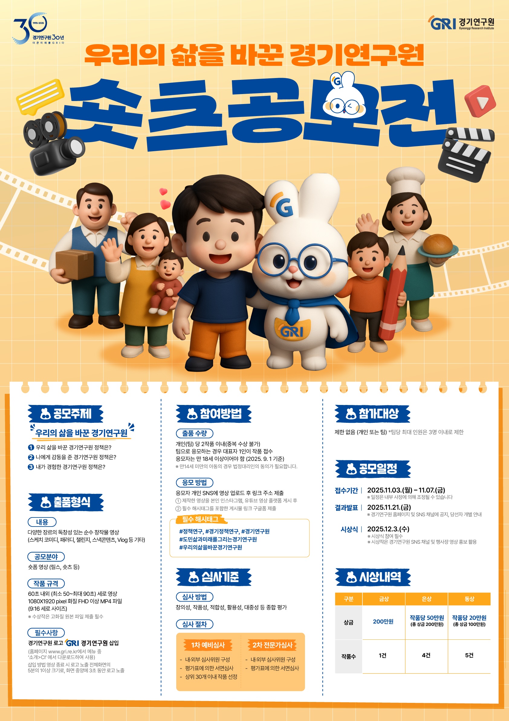 제1회 「우리의 삶을 바꾼 경기연구원」숏츠 공모전