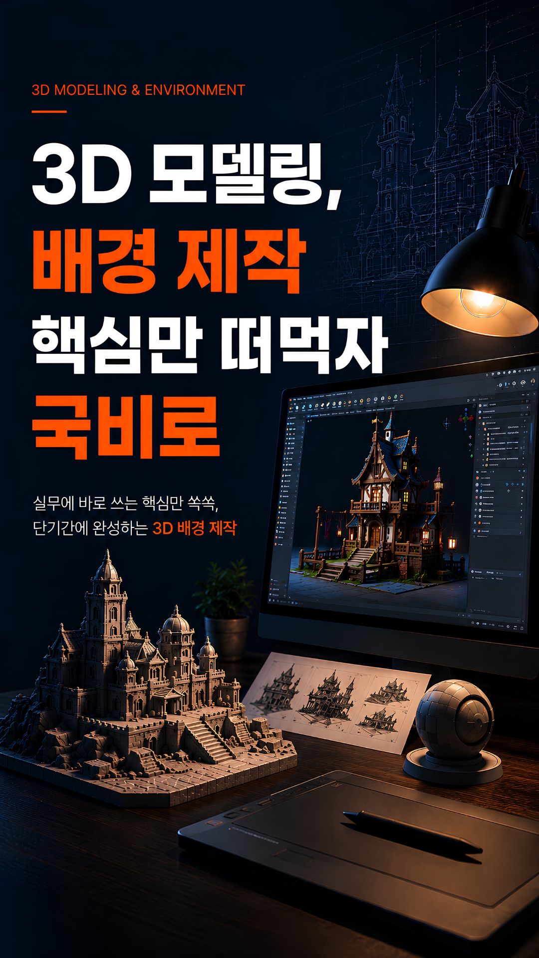 3D 배경제작 (스케치업) 단기 과정 모집