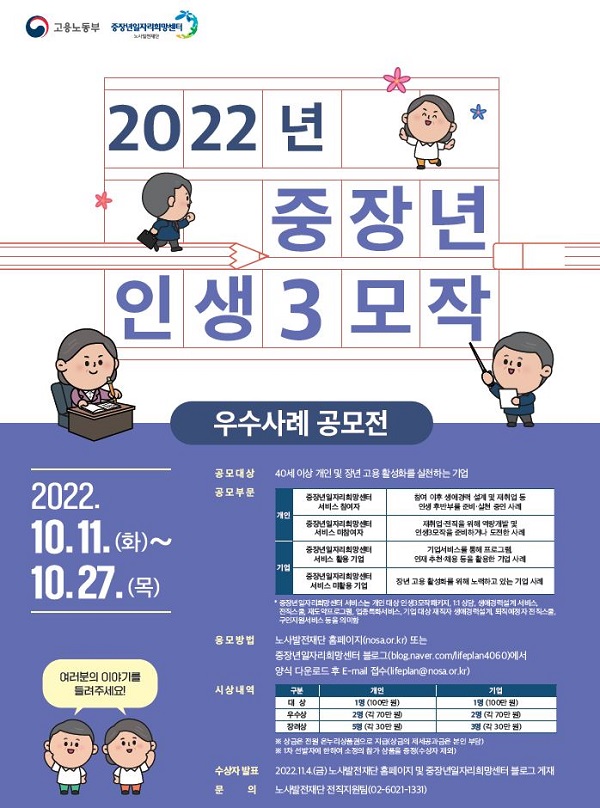 2022년 중장년 인생3모작 우수사례 공모전