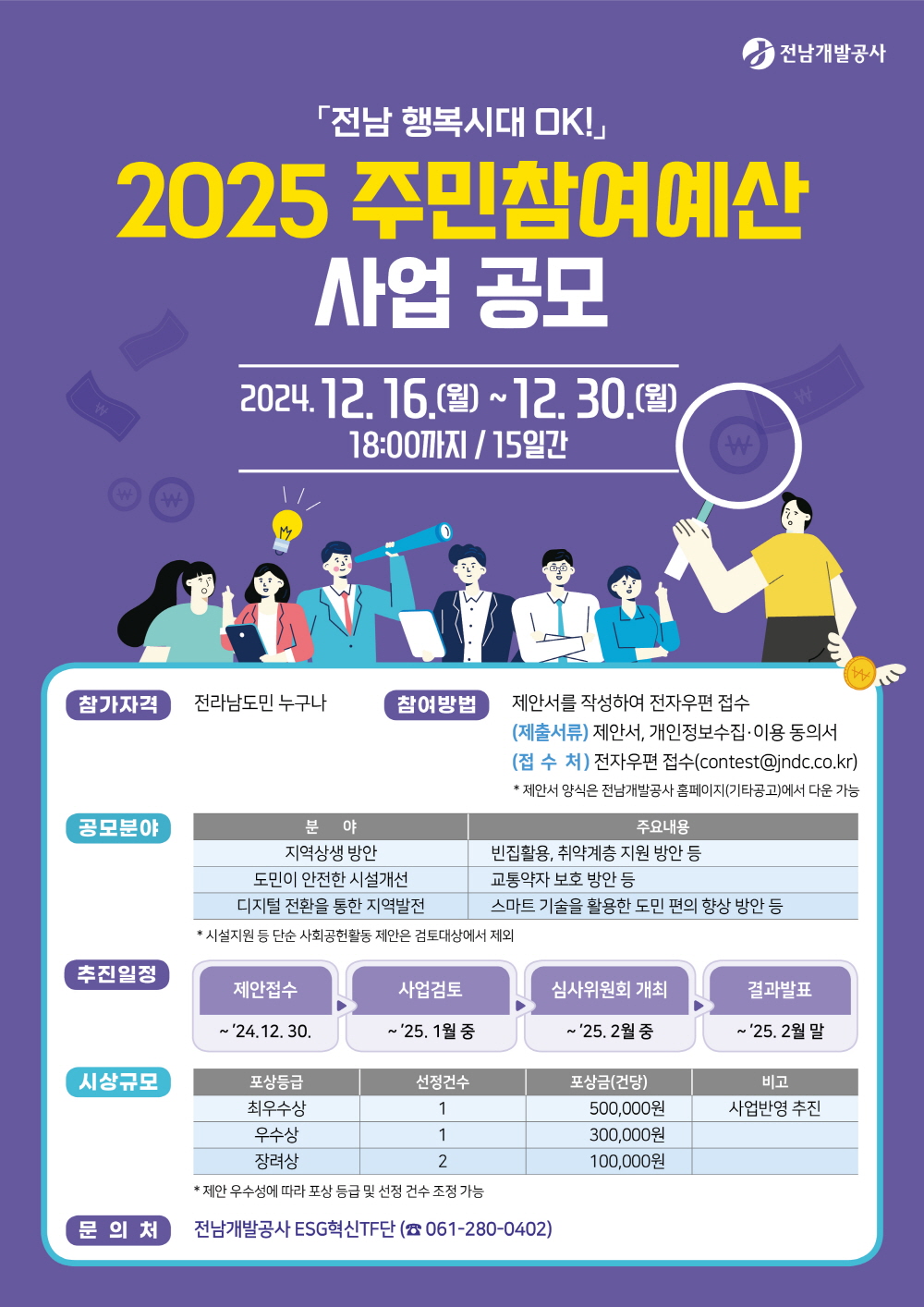 전남개발공사 2025 주민참여예산 사업 공모