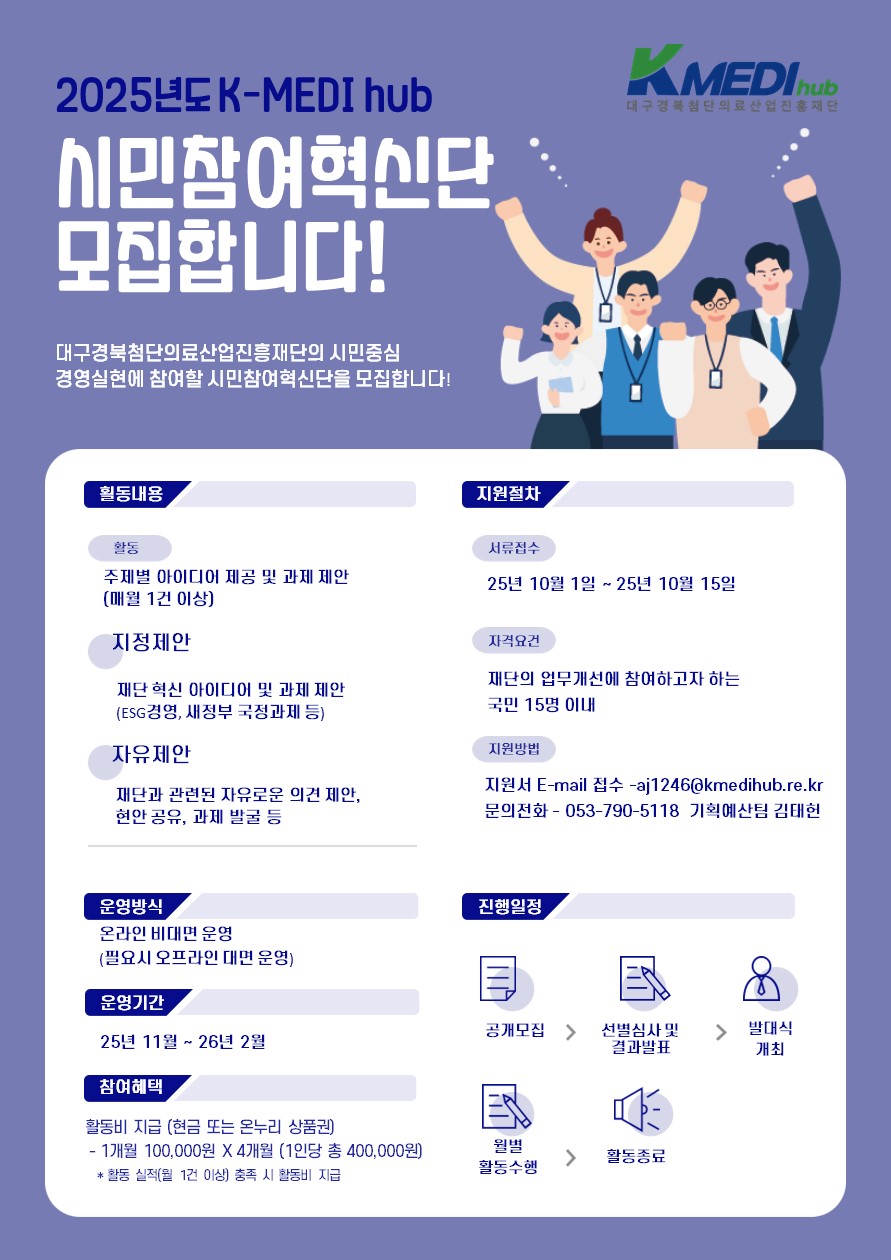 2025 K-MEDI hub 시민참여혁신단 모집