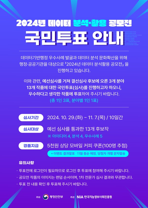 2024년 데이터 분석·활용 공모전 국민투표 이벤트