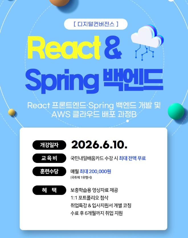 React 프론트엔드·Spring 백엔드 개발 및 AWS 클라우드 배포 과정B