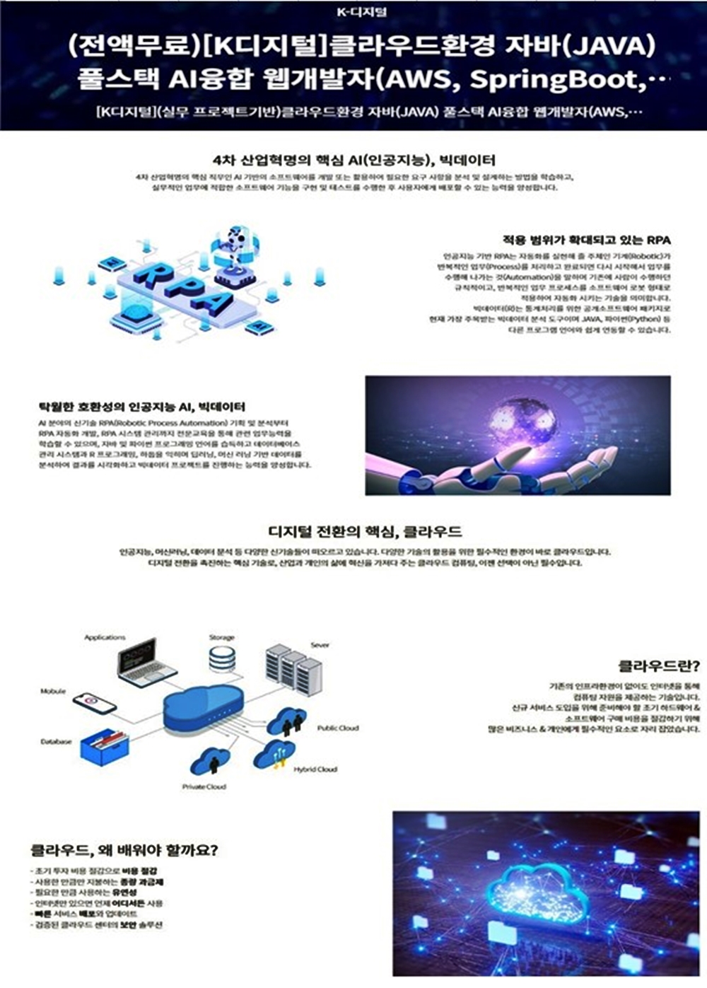 클라우드환경 자바(JAVA) 풀스택 AI융합 웹개발자(AWS, SpringBoot, React.js)
