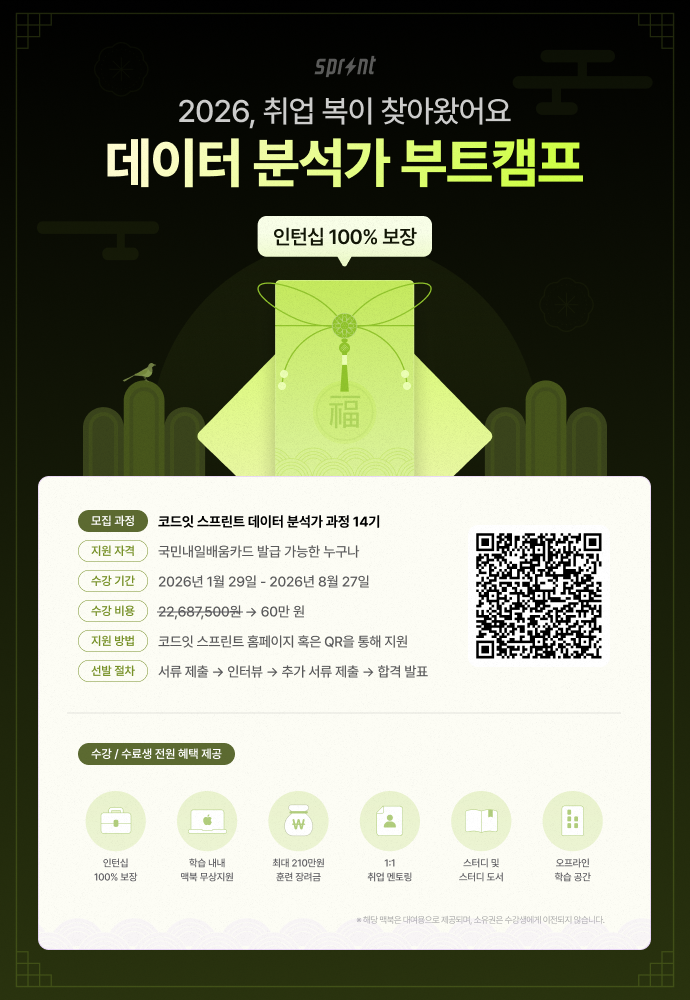 코드잇 스프린트 데이터 분석가 부트캠프