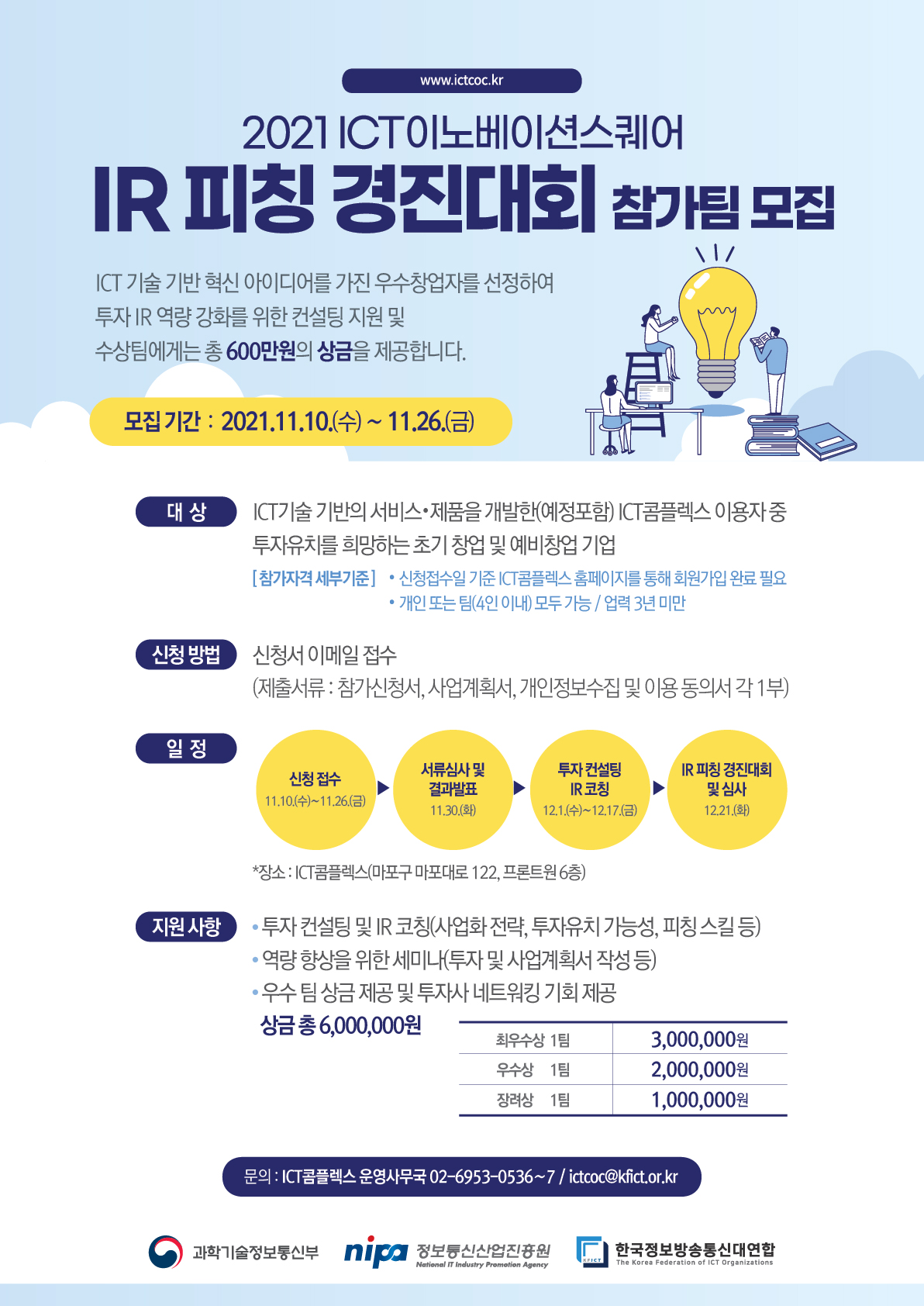 2021 ICT이노베이션스퀘어 IR 피칭 경진대회 참가팀 모집