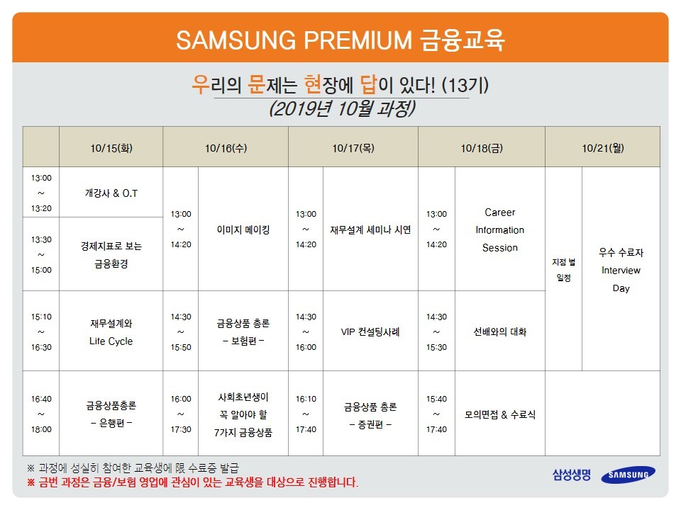 삼성 프리미엄 금융교육 「우문현답」 13기