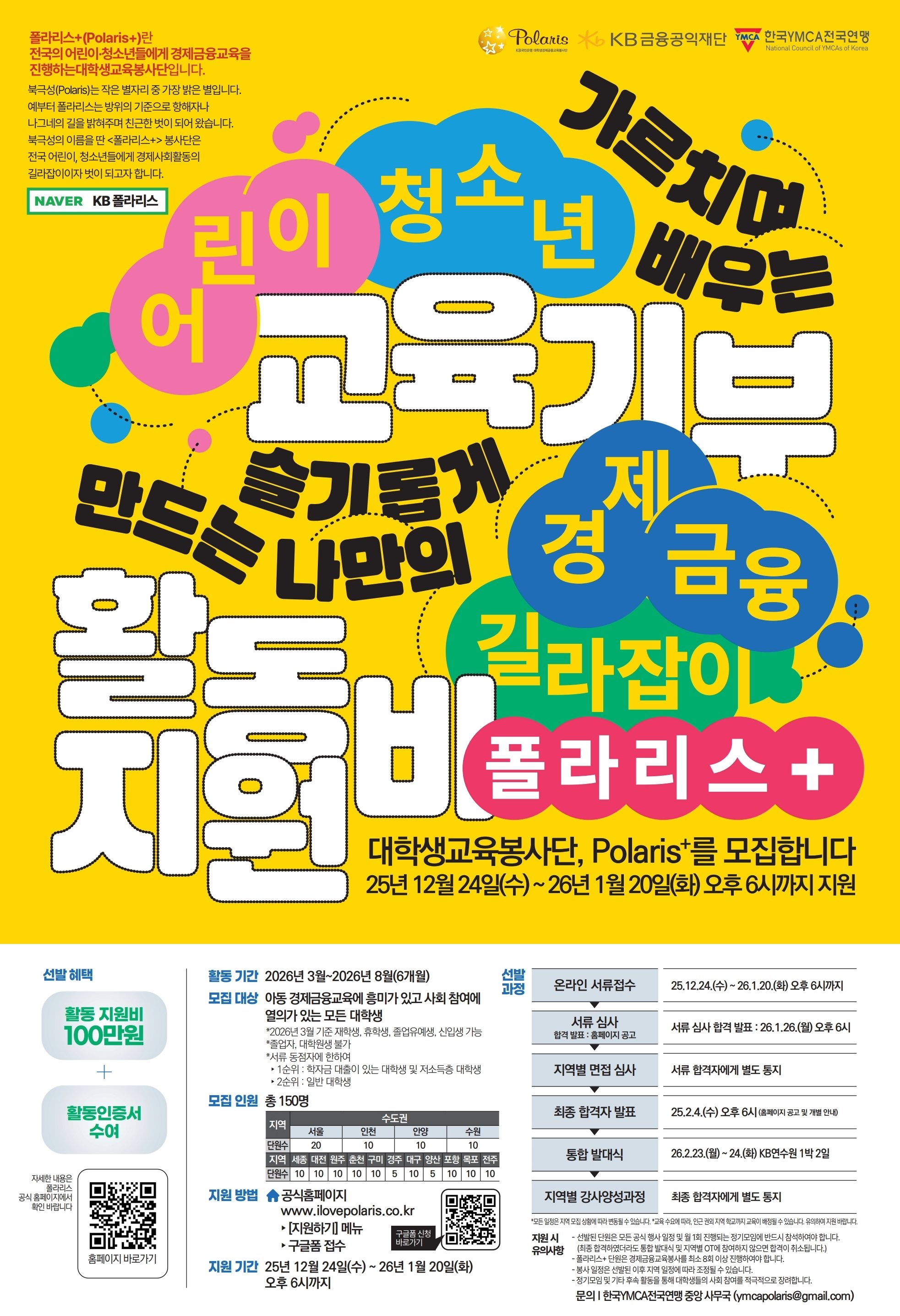 원주 KB대학생경제금융봉사단 폴라리스+ 원주26기 모집