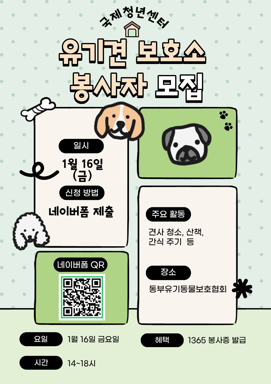 부산 유기견 보호소 봉사자 모집