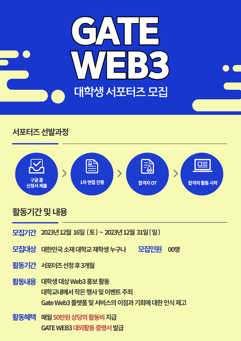 GATE WEB3 대학생 서포터즈 모집