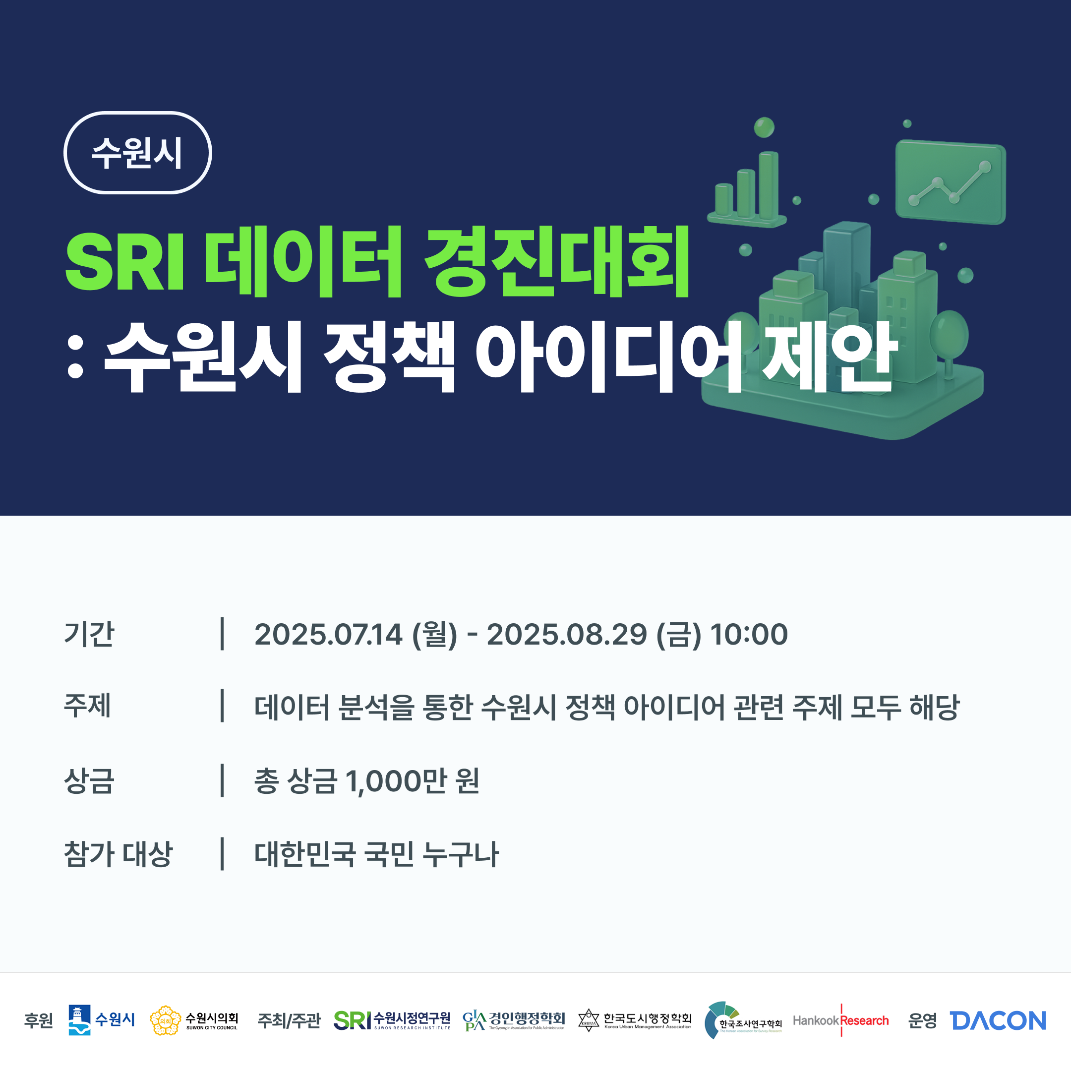 데이콘 SRI 데이터 경진대회 : 수원시 정책 아이디어 제안