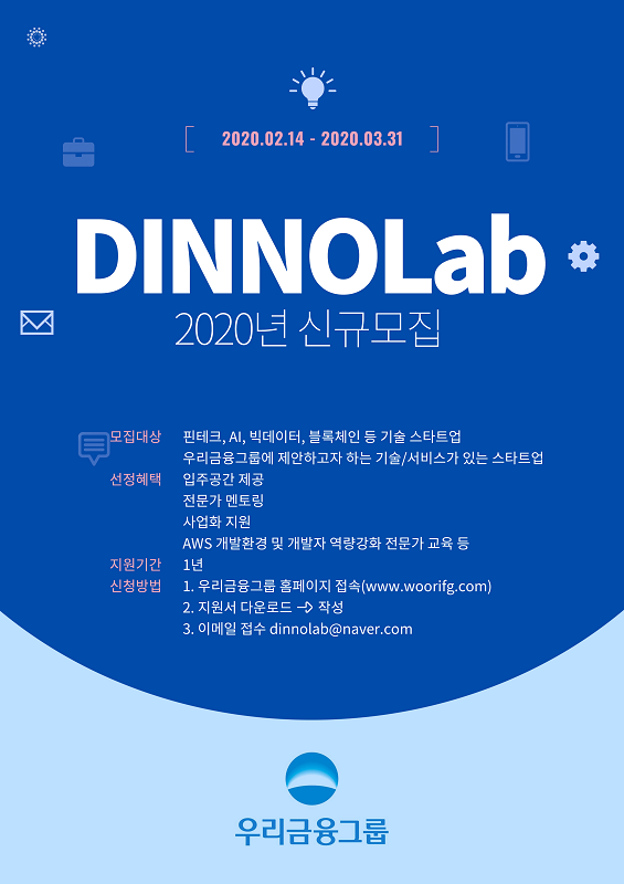 우리금융그룹 2020 『디노랩』모집 공고