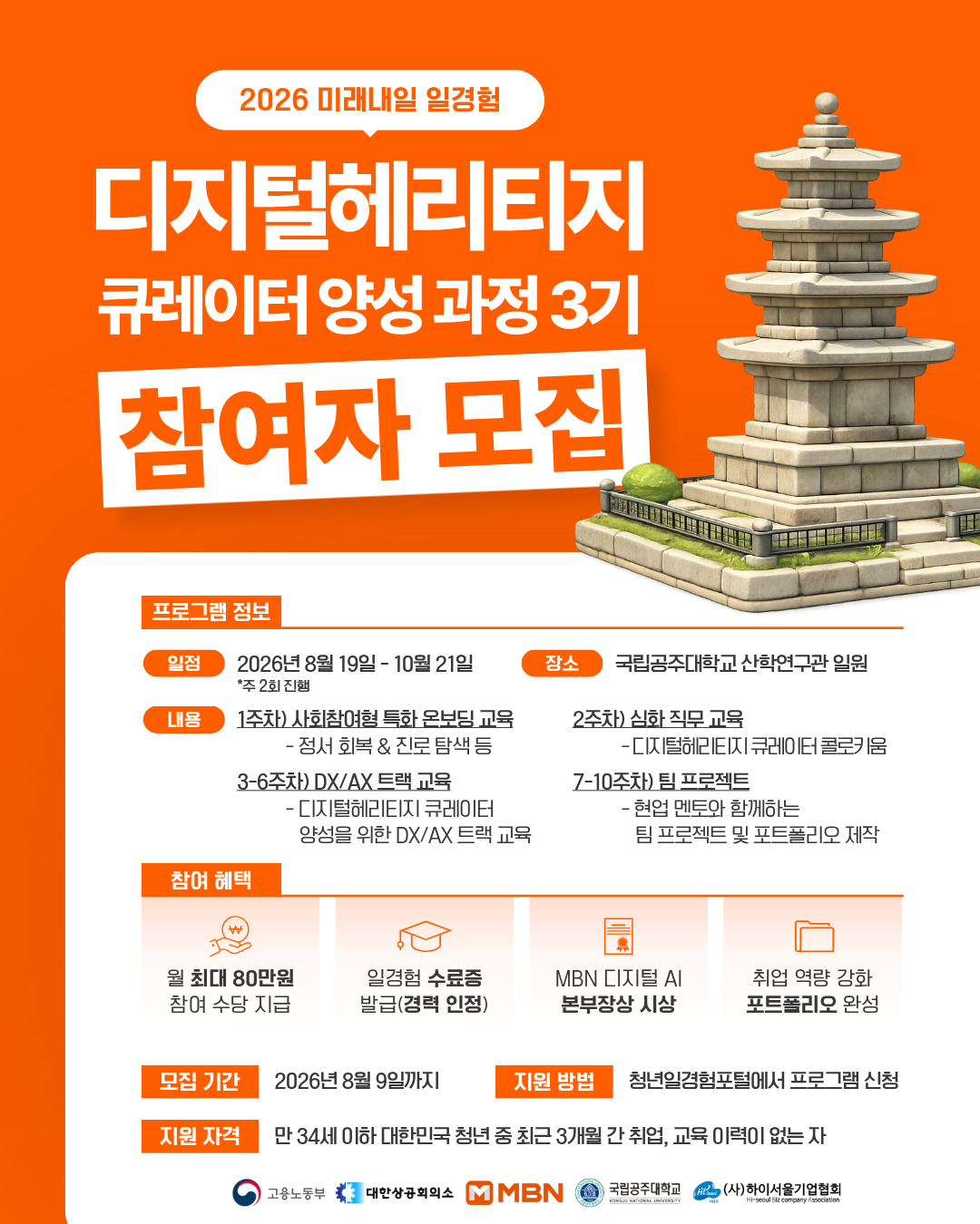 MBN 미래내일 일경험「디지털헤리티지 큐레이터 양성 과정 3기_충남 공주」참여자 모집