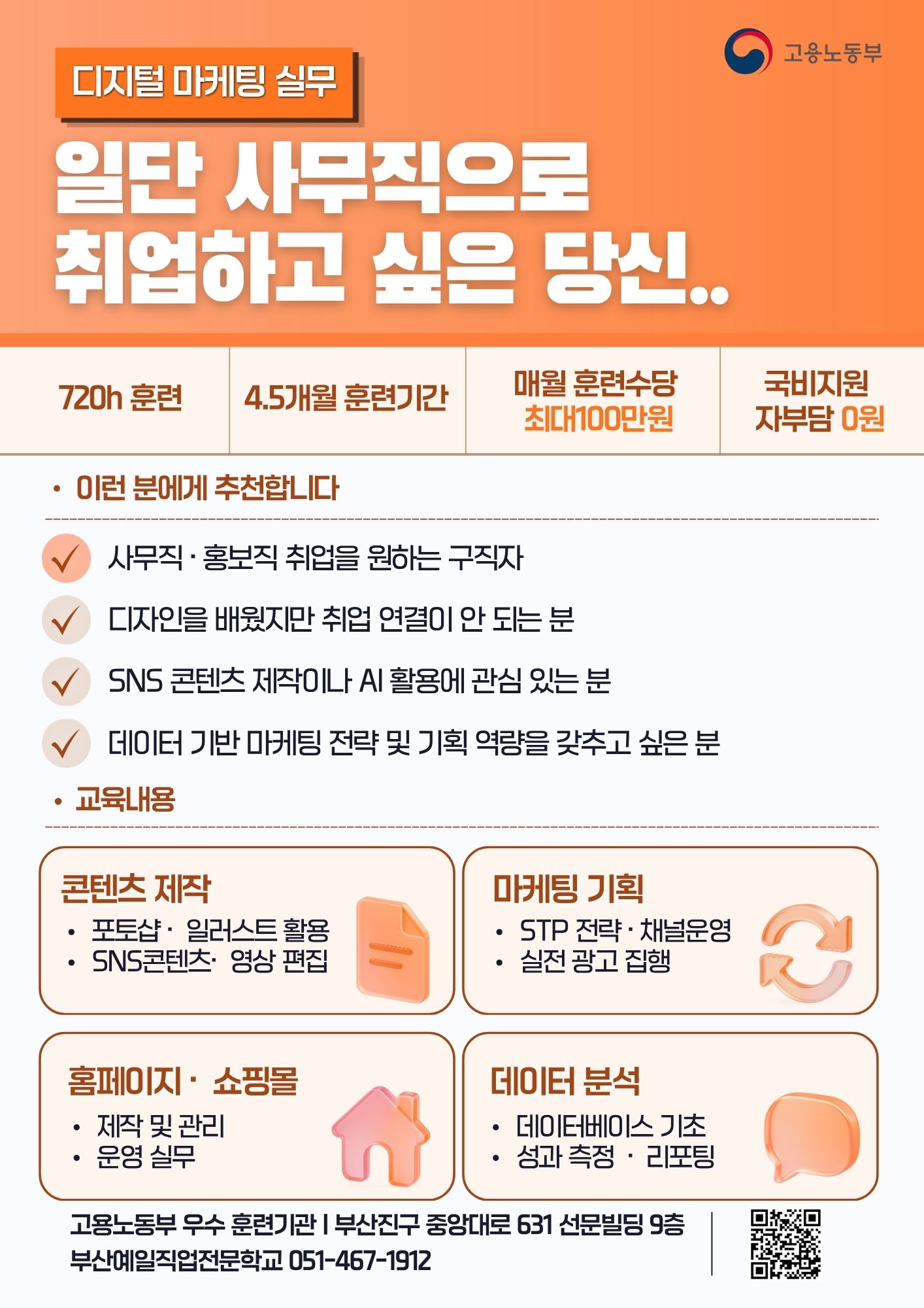 아이디어부터 기획 마스터까지 한 번에! 디지털 마케팅 올인원 과정