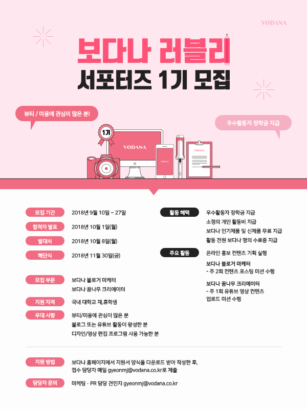 보다나 러블리 서포터즈 1기 모집