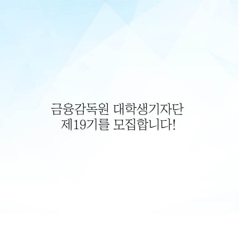 금융감독원 제19기 대학생 기자단 모집