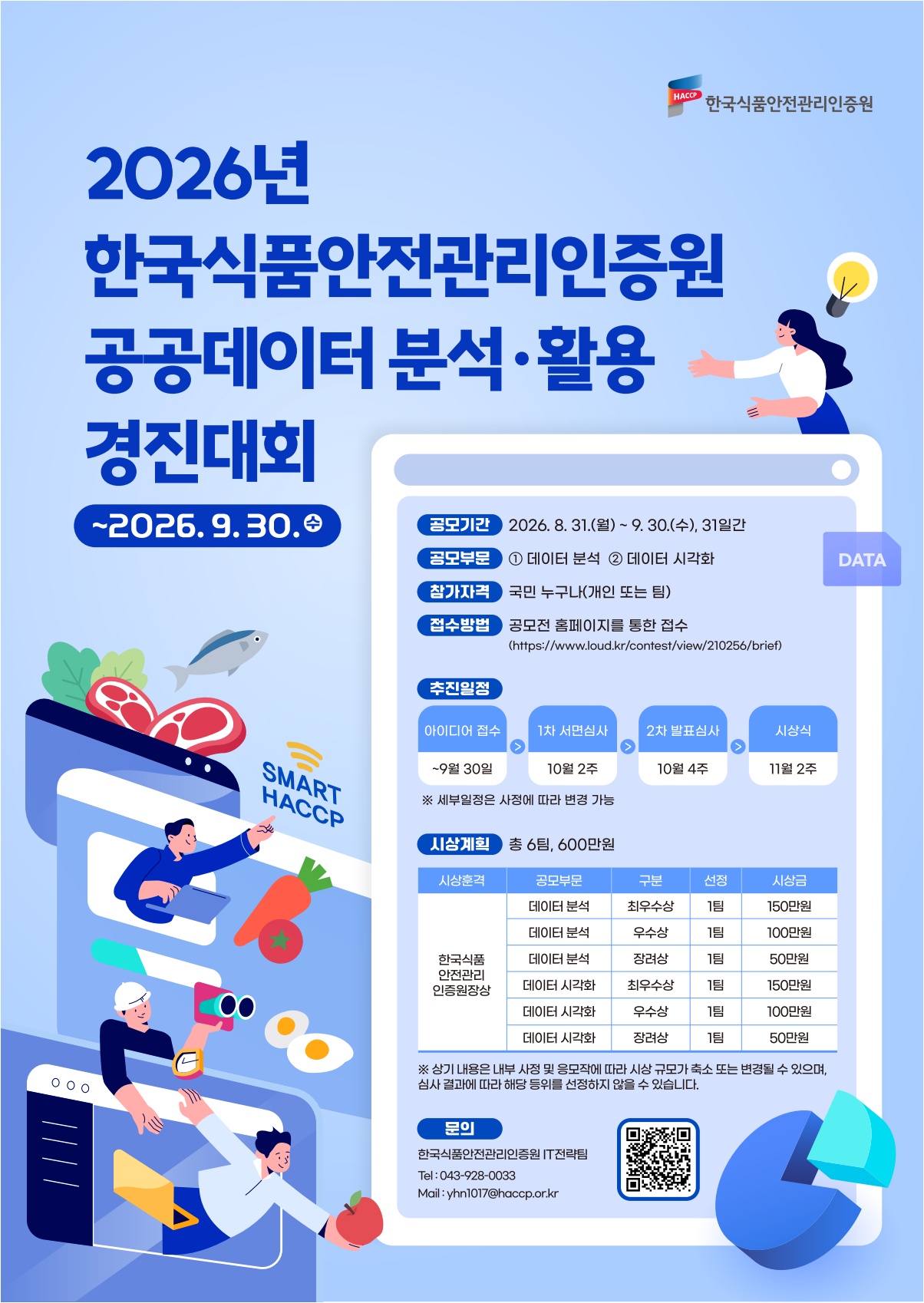 2026년 한국식품안전관리인증원 공공데이터 분석·활용 경진대회