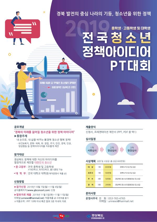 2019 전국청소년 정책아이디어 PT(프레젠테이션) 대회