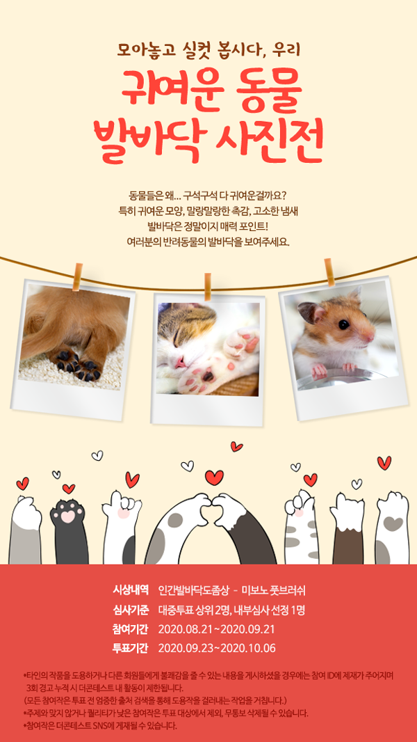 귀여운 동물 발바닥 사진전