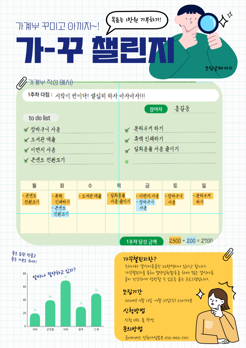 좋은절약실천 습관도 만들고 결식아동도 돕고 가꾸챌린지 2기 대모집