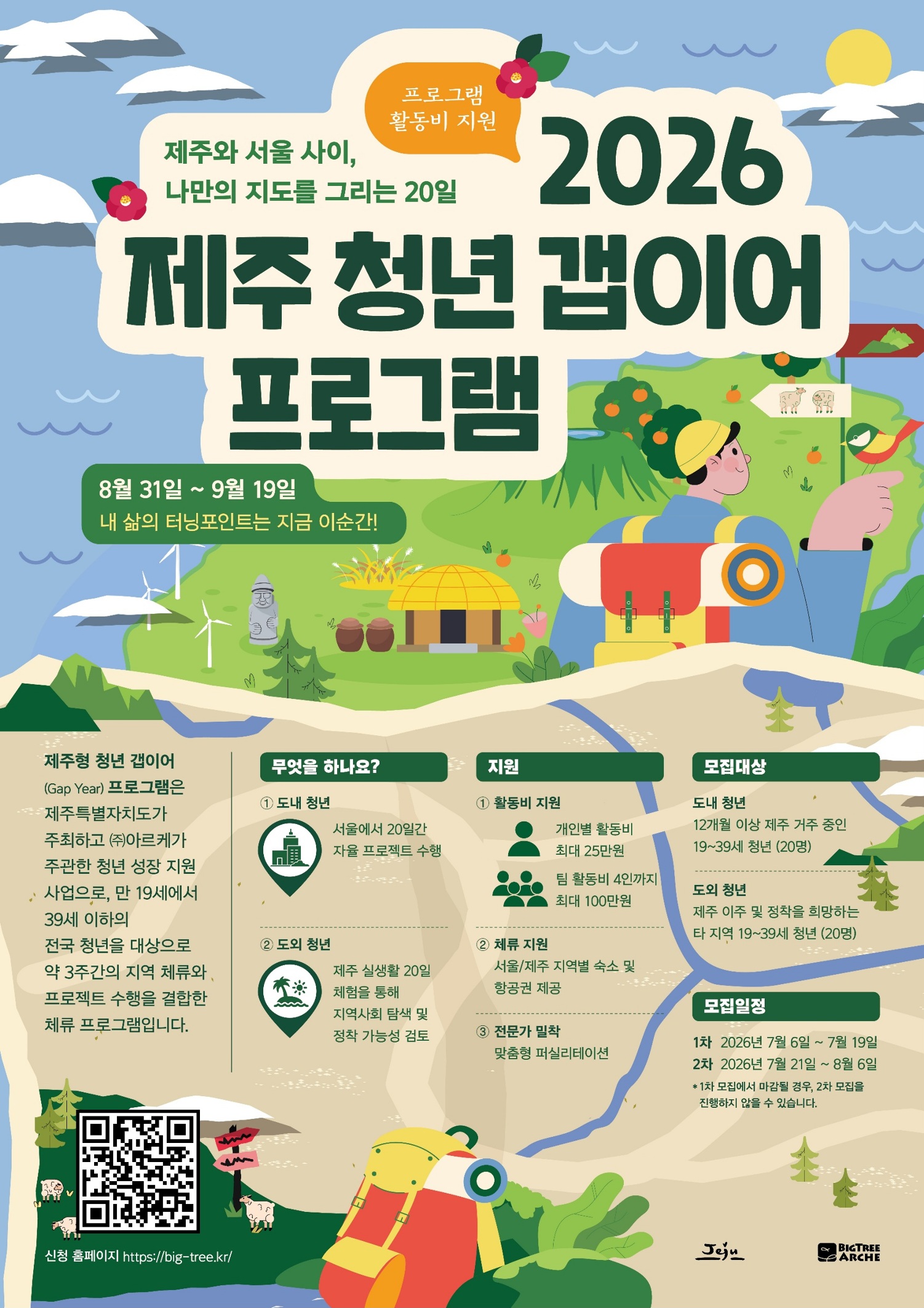 제주청년 대상 2026 제주 청년 갭이어 참가자 모집 (서울 20일 체류 지원)