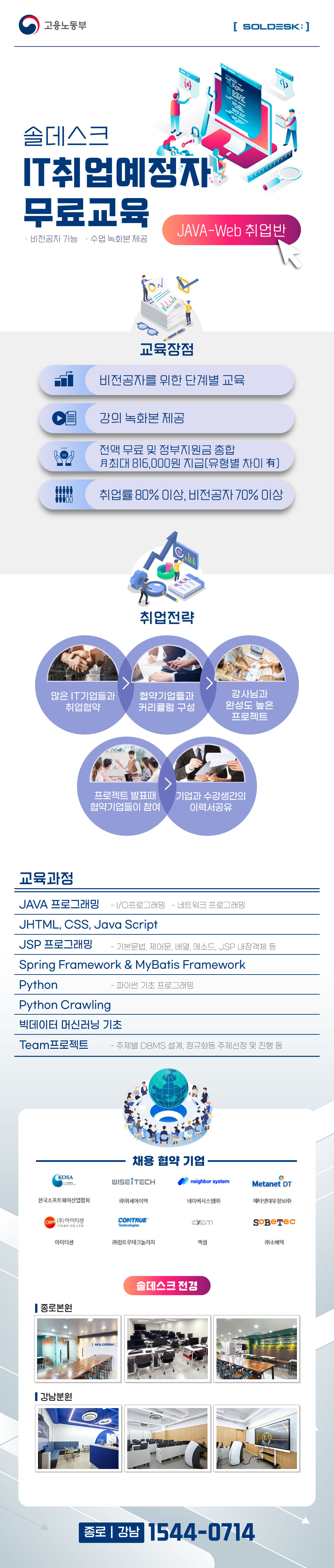 솔데스크 K-자바 백엔드 무료취업.국비교육 모집공고