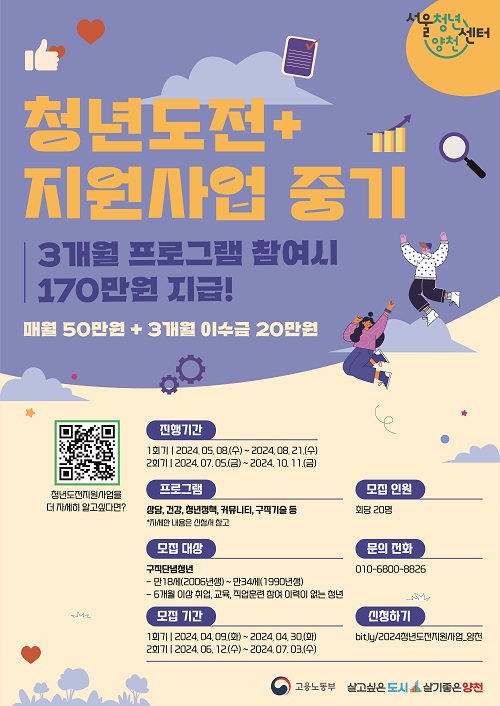서울청년센터 양천 2024 청년도전지원사업 중기 참여자 모집
