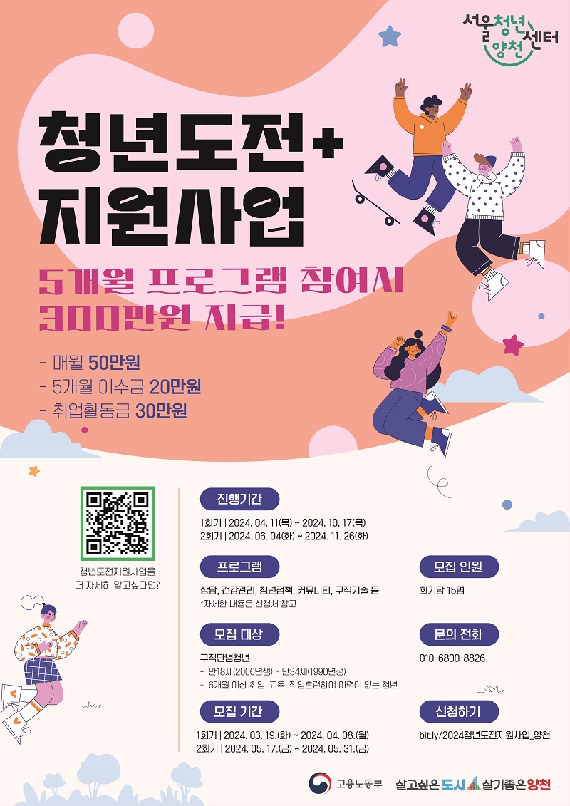 서울청년센터 양천 2024 청년도전지원사업 참여자 모집