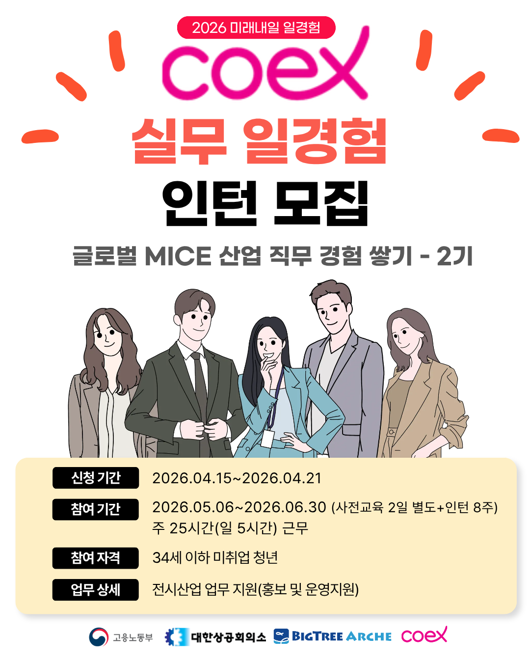 코엑스 실무 일경험 인턴 2기 모집