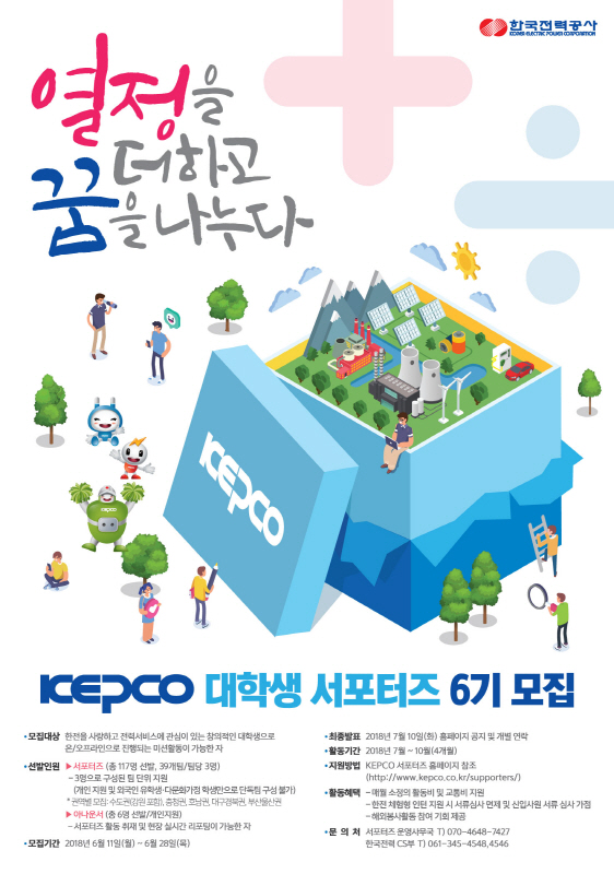 KEPCO 대학생 서포터즈 6기 모집